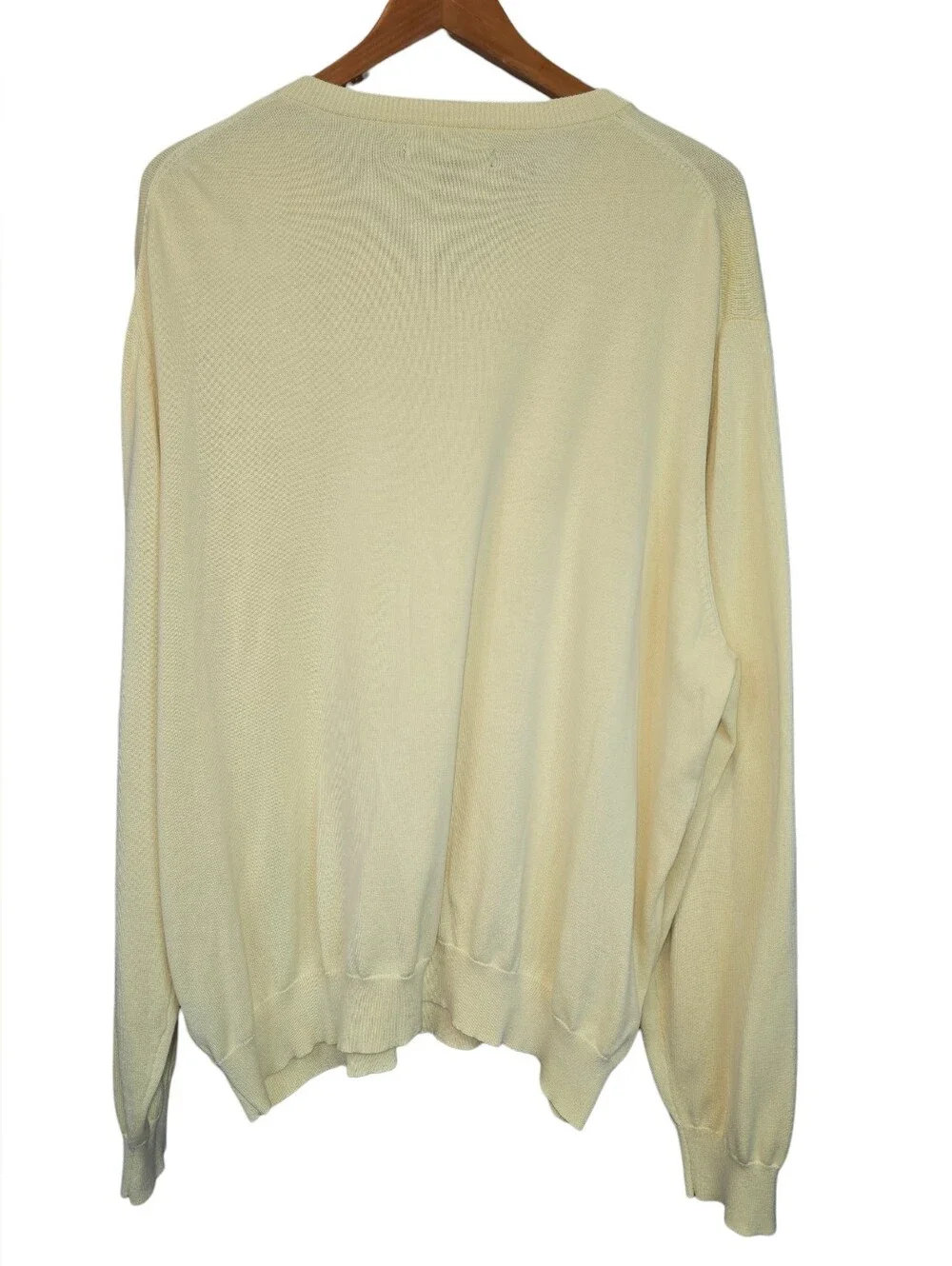 Kenneth Roberts Platinum Silk Blend V-Neck Pullover Sweater Yellow Mens Size XXL